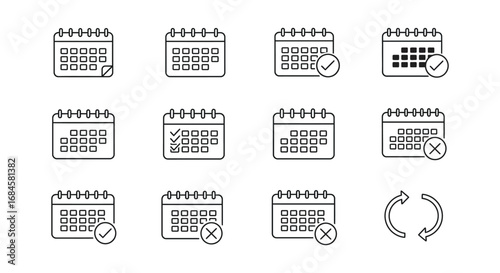 calendar icons showing various dates and symbols