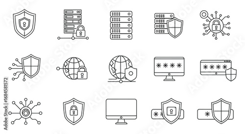 security icons depicting various protection measures for data privacy