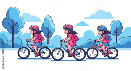 Adobe illustrator artwork vector illustration. Two cheerful boys playing cricket outdoors in a park, with one batting and the other bowling. Ideal for themes of sports, outdoor fun and childhood games