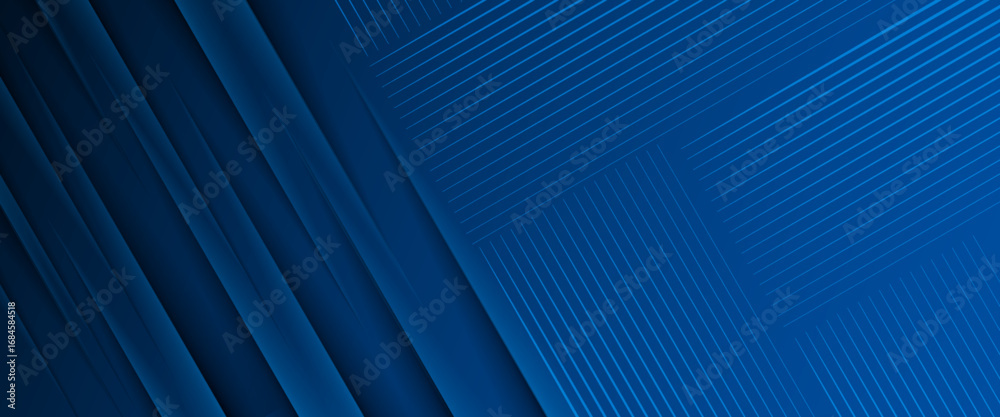 Obraz premium Modern Blue Geometric Abstract Background with Overlapping Lines
