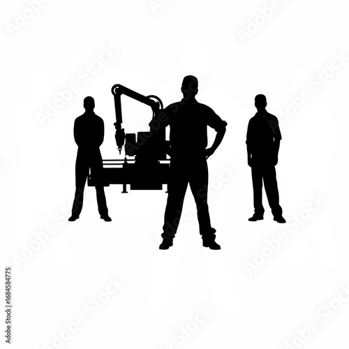 Confident operator standing before a cnc machine in a clean modern setting