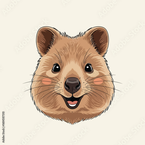 Adorable Quokka Illustration Happy Marsupial Portrait