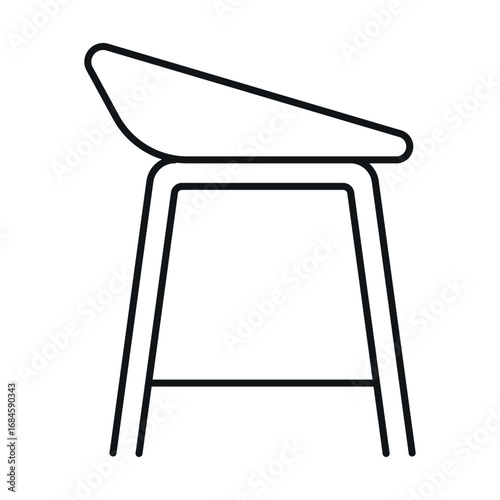 Vector icon of a bar stool that is perfect for decorating projects related to bars, kitchens and restaurants, emphasizing simplicity and elegance.
