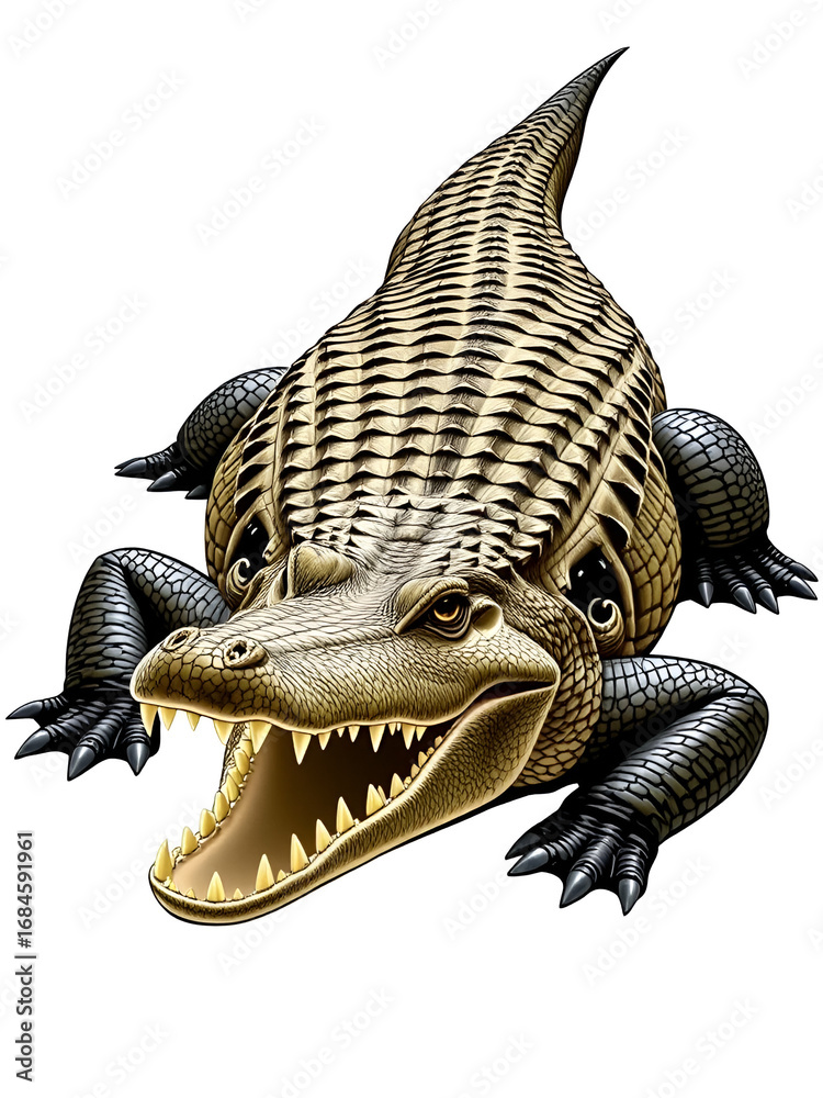 Obraz premium Majestic Crocodile Isolated on White Background for Graphic Design