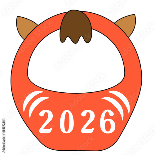 2026年 午年だるまシンプルアイコン