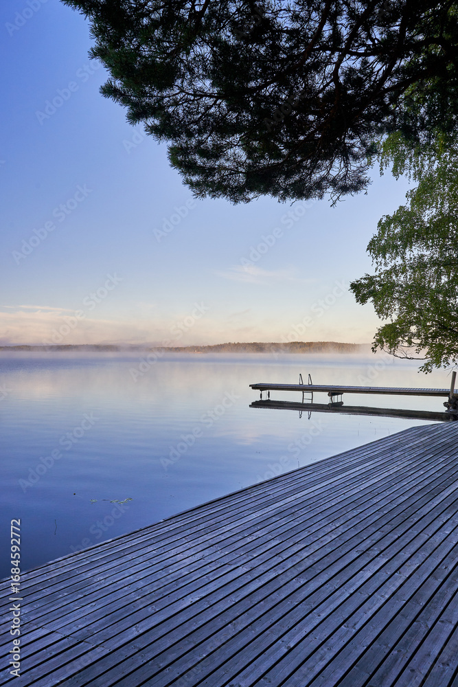 Naklejka premium pier on the lake