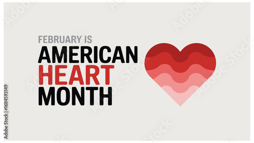 February american heart month awareness poster design