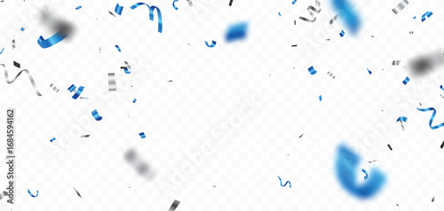 Beautiful blue and silver confetti, celebration design element