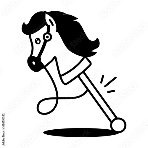 A sketchy style icon representing hobby horse
