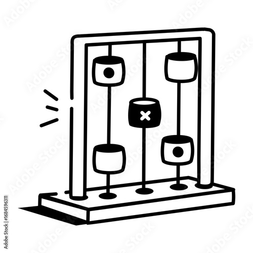 A doodle style icon depicting noughts crosses

