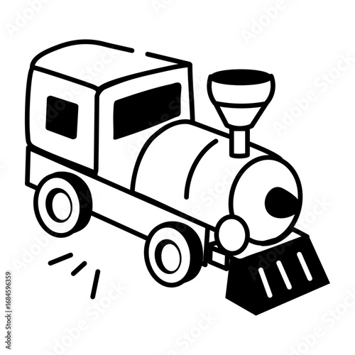 A sketchy style icon representing train toy