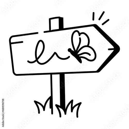 A sketchy style icon representing signboard
