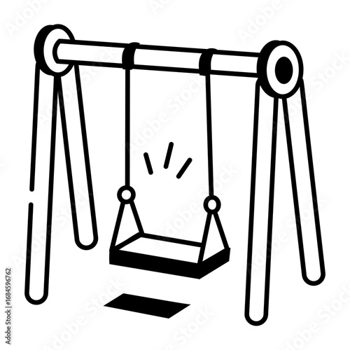 A doodle style icon depicting swing
