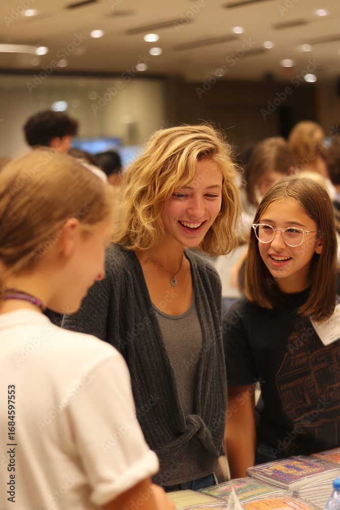 Obraz premium A closing celebration where mentors and mentees exchange favorite book recommendations