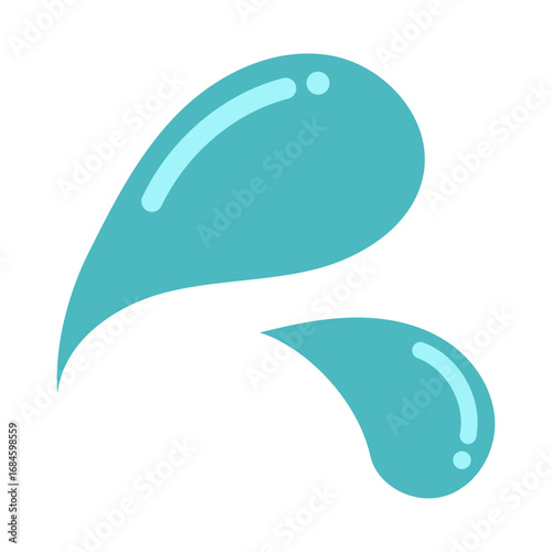 水しぶきのしずくイラスト（Water Splash Droplet Illustration）ベクター素材