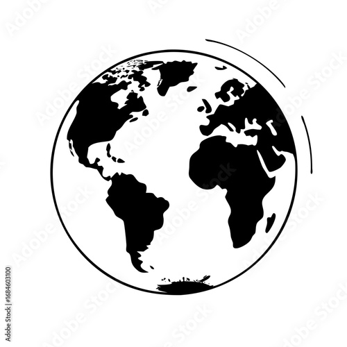 Globe with continents icon