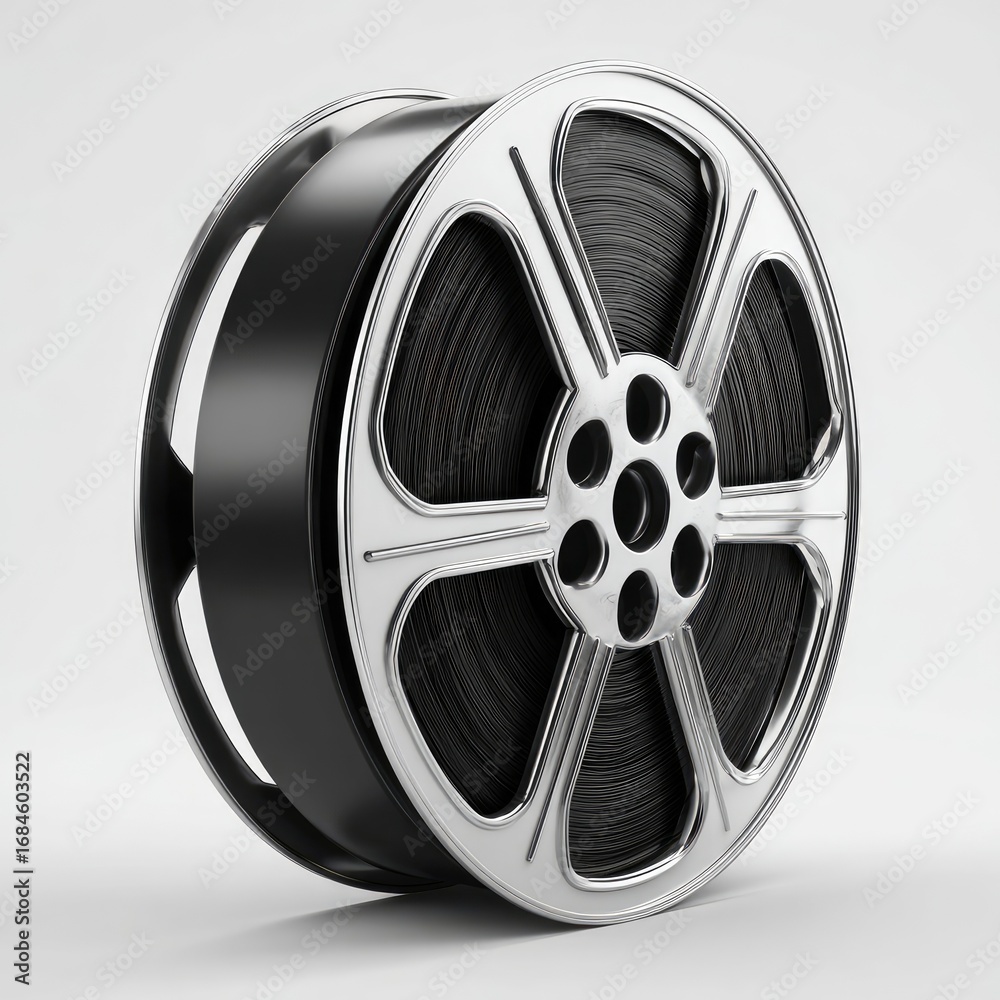 Obraz premium Classic film reel on a light background