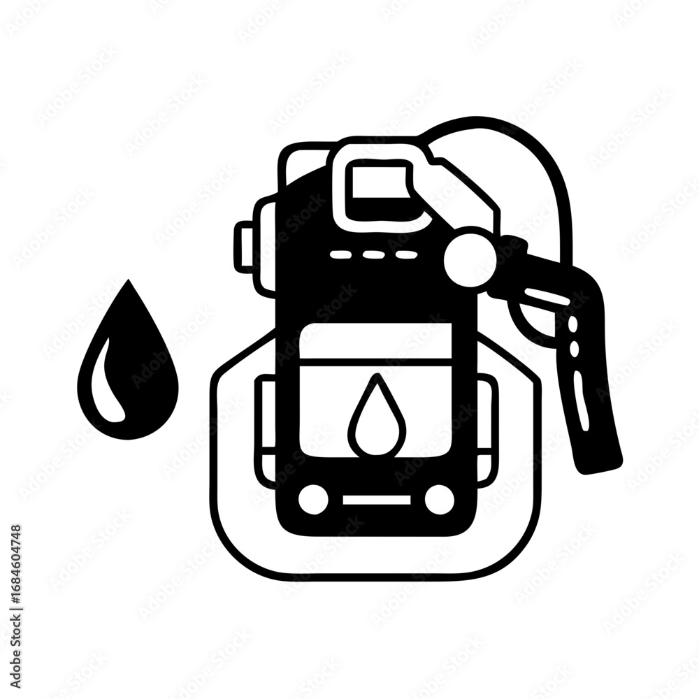 Fototapeta premium Fuel pump with a water drop icon