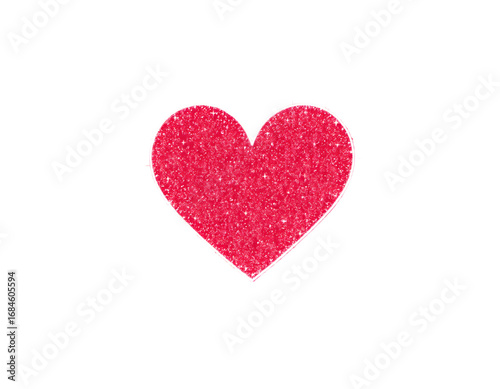 Sparkling Red Heart on Transparent Background