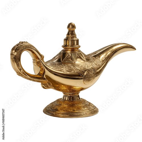 Wallpaper Mural Golden decorative lamp showcasing intricate designs with a classic Arabian aesthetic in an artistic setting  PNG image, transparent background Torontodigital.ca