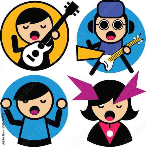 Cartoon Band Illustration 