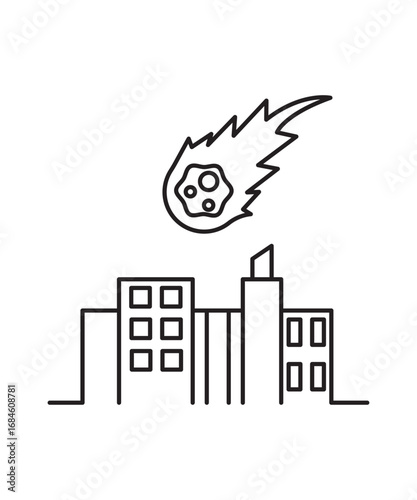 meteorite icon, vector best line icon.