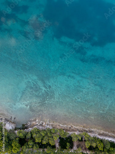  Marvelous aerial view on Croatian sea landscape and  Mediterranean coastline
