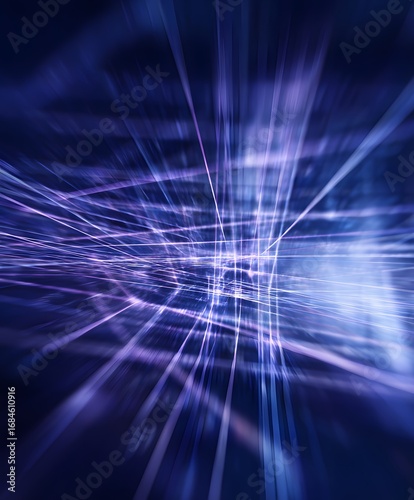 Dynamic light trails showcasing technology innovation in abstract art digital environment futuristic viewpoint