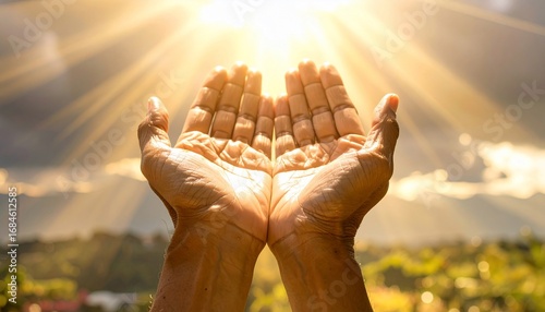 Hands Reaching for the Divine Light