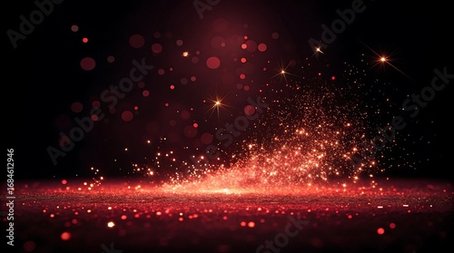 sparkling particles illuminate dark space creating mesmerizing visual effect