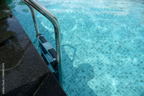 Swimming pool entrance, outdoor swimming pool