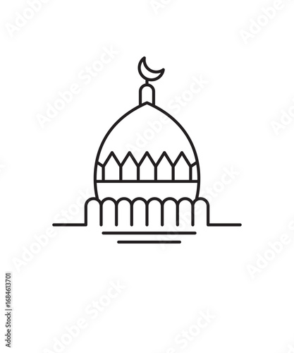 mosque icon, vector best line icon.