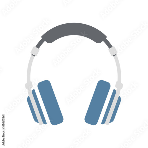 Audio entertainment concept with a minimalist vector illustration of headphones. Symbol for music, sound, and digital media