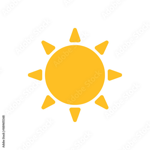 Minimalist sun icon illustration symbolizing warmth, light, and positive energy, a simple flat graphic for summer and weather concepts