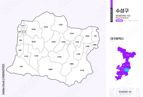 대구광역시 수성구 행정구역 윤곽선 지도