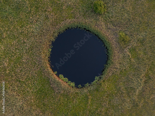  Aerial view of the Neretva delta valley river near Ploce, South Dalmatia, Croatia. 