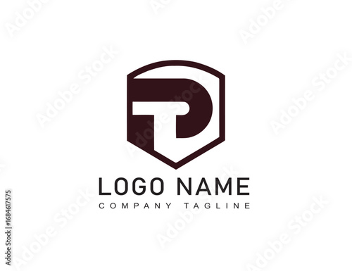 negative space logo t p. Branding identity corporate vector logo design