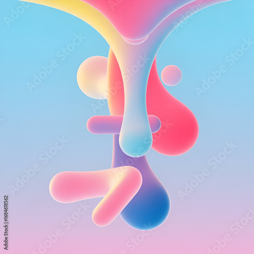 Neon Pastel Abstract Gradient Background in Futuristic Vector Style