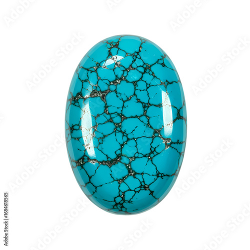 Oval Turquoise Gemstone: Cabochon Cut, Vivid Blue, Natural Mineral