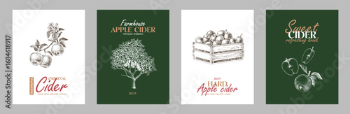 Vector collection of apple cider labels