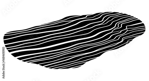 abstract monochrome stone organic lines, textured minimalism, isolated on transparent background