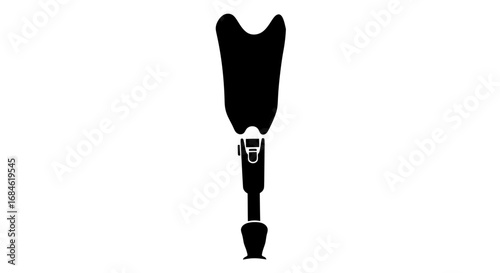 artificial leg prosthesis, amputee, disability, leg, black silhouette, medical, orthopedic, healthcare, support, mobility