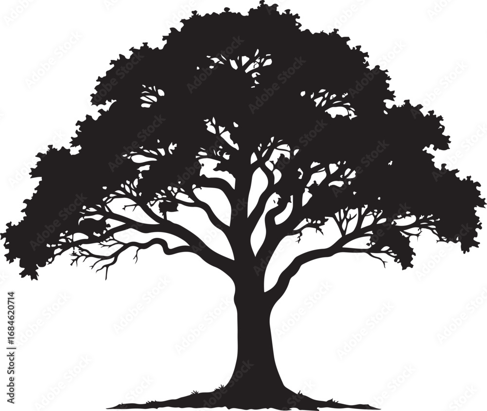 Fototapeta premium “Majestic Oak Tree Silhouette Bundle | Nature Tree SVG PNG EPS JPG Cut Files for Cricut & Wall Art”