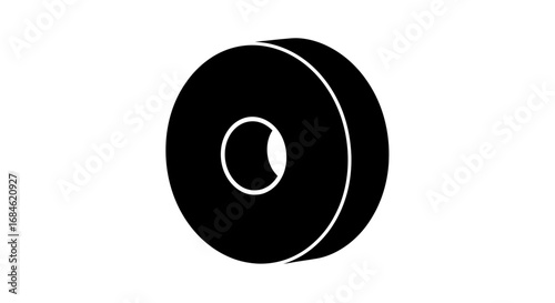 black disc icon, circle, ring, washer, graphic design element, simple, minimalist, geometric shape, abstract, round