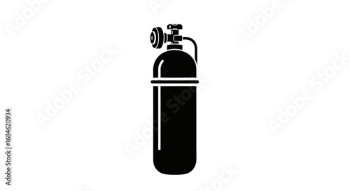black gas cylinder, oxygen tank, pressure valve, industrial equipment, compressed air, safety, canister, scuba diving, medical oxygen