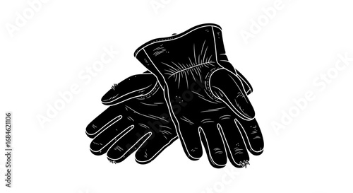 black leather gloves, handwear, winter, fashion, style, protection, apparel, classic, vintage, accessory