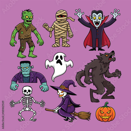 Scary Halloween Monster Collection Set