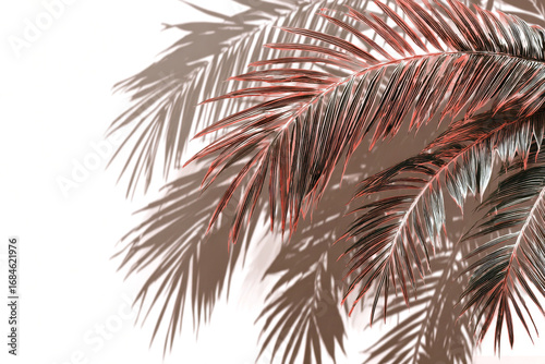 palm tree leaves shadow isolated on transparent background, Summer sunlight and shadow overlay effect, shadow for photo interior backdrop mockup, realistic shadow overlay effects