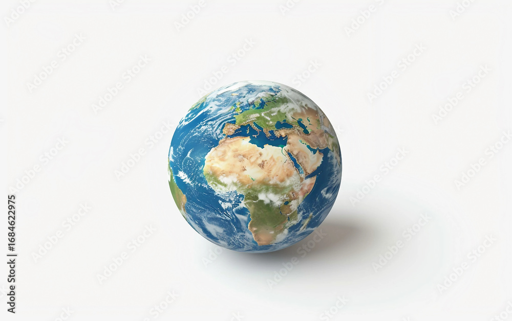 Fototapeta premium globe on the world map isolated on white background PNG. 