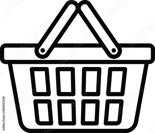 Shopping basket icon vector illustration for online store use